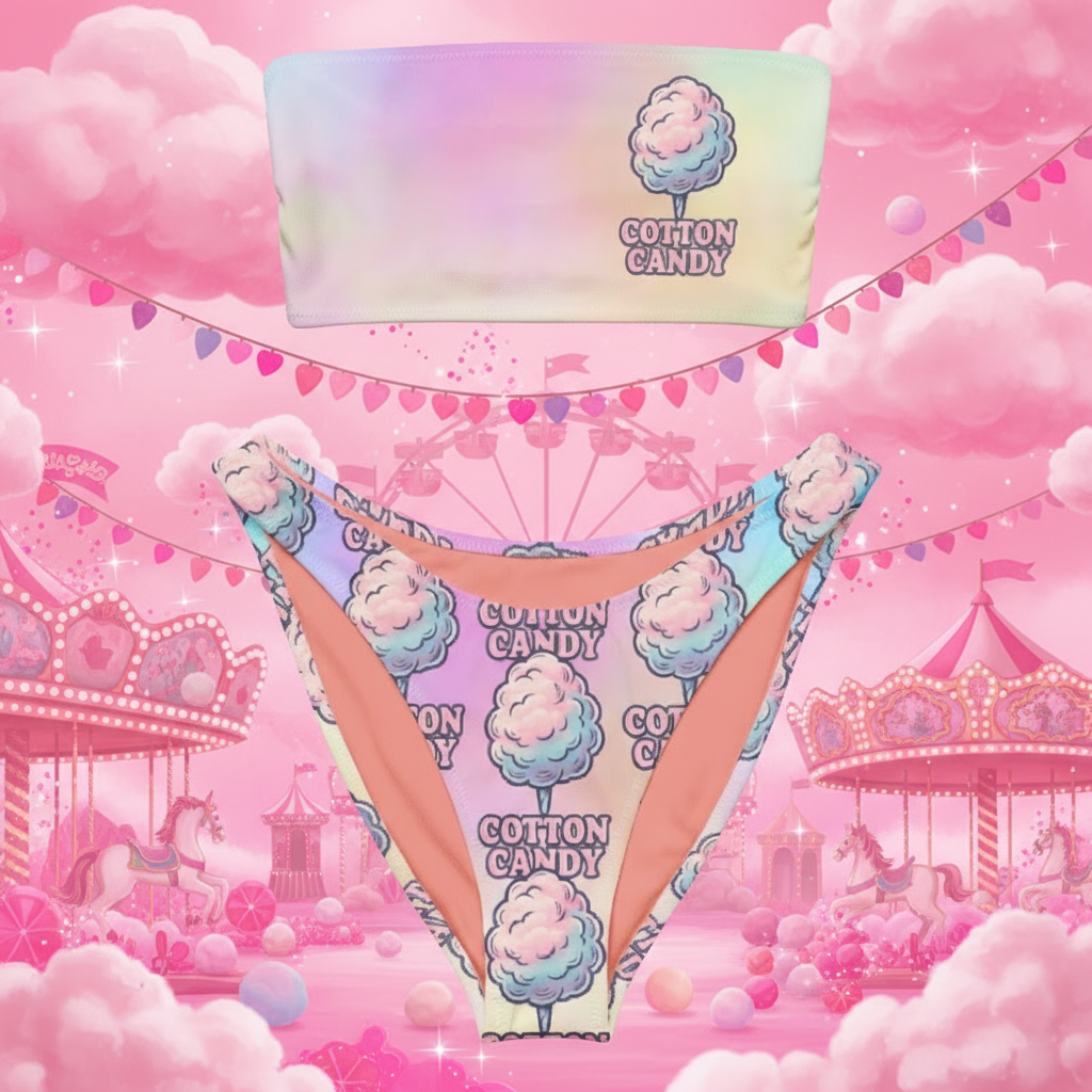 Cotton Candy Recycled bandeau bikini