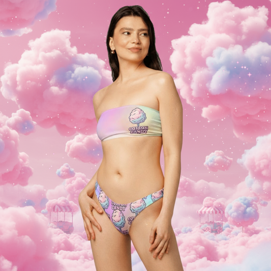 Cotton Candy Recycled bandeau bikini
